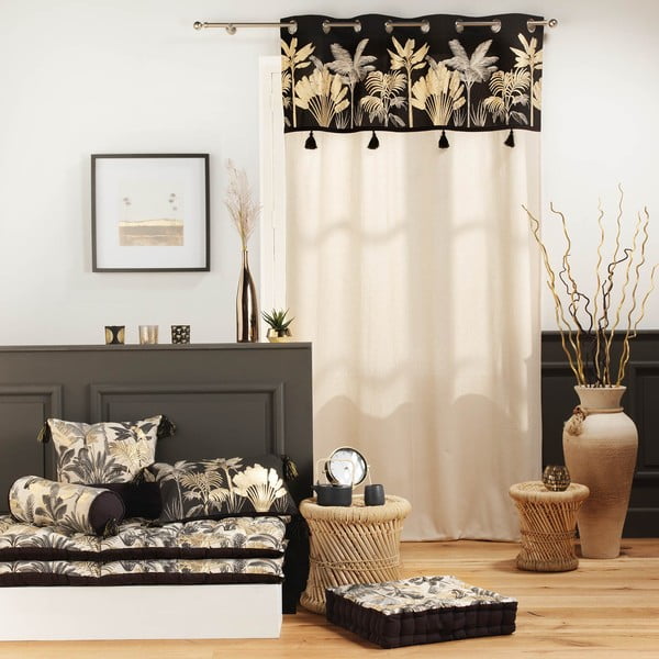 Užuolaida juodos spalvos/smėlio spalvos 140x240 cm Karaba – douceur d'intérieur-image-2