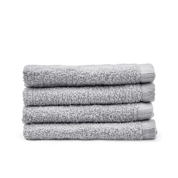 Pilkos spalvos greitai džiūstantys iš medvilnės rankšluosčiai 4 vnt. 30x30 cm Quick Dry – Catherine Lansfield