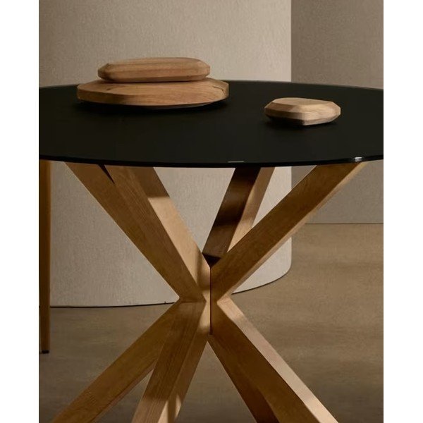 Valgomojo stalas su stikliniu stalviršiu 100x200 cm Argo – Kave Home-image-1