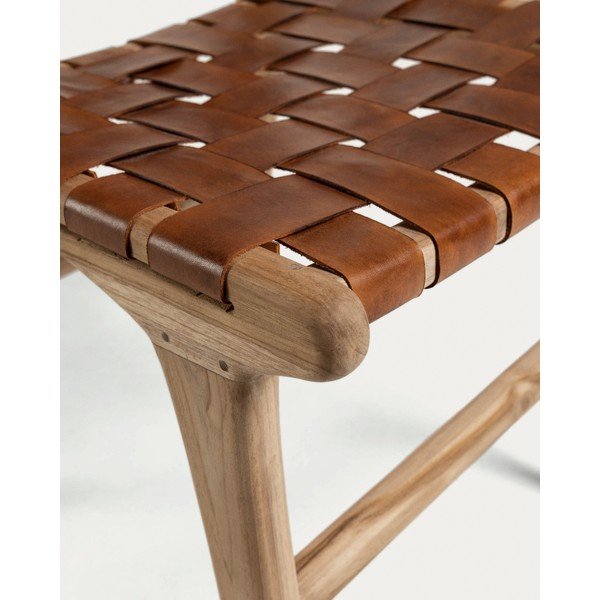 Iš odos valgomojo kėdės konjako rudos spalvos/natūralios spalvos 2 vnt. Calixta – Kave Home-image-3