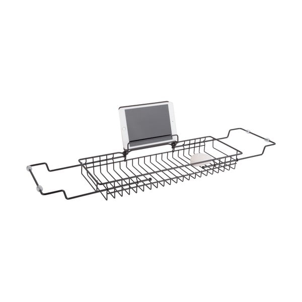Juodos spalvos metalinis reguliuojamas vonios laikiklis PT LIVING Vonia, 61-86 cm-image-2