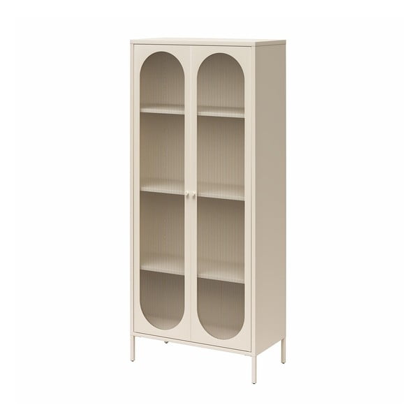 Iš metalo vitrina kreminės spalvos 80x186x40 cm Luna – Støraa-image-4