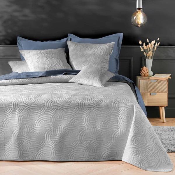 Pilkos spalvos iš velveto lovatiesės ir pagalvės užvalkalų rinkinys 240x260 cm Solange – douceur d'intérieur-image-1