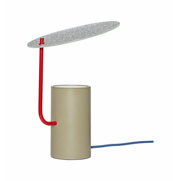 Stalinis šviestuvas khaki spalvos (aukštis 35 cm) su stiklo gaubtu Disc – Hübsch