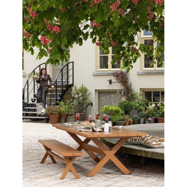 Iš aliuminio sodo valgomojo stalas 100x220 cm Delta – Exotan-image-1