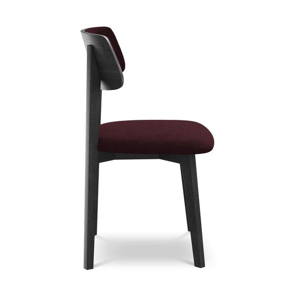 Bordo spalvos iš medienos masyvo valgomojo kėdė Niu – Makamii-image-2