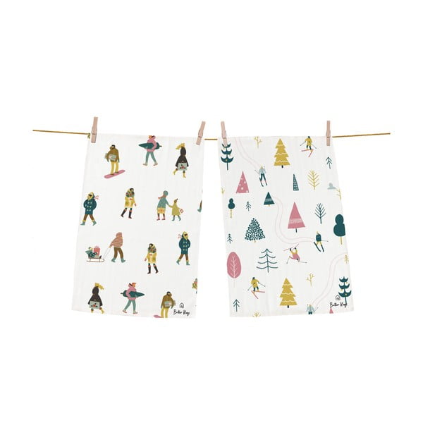 Virtuvės rankšluosčiai iš medvilnės 2 vnt. 50x70 cm Holiday Mood – Butter Kings