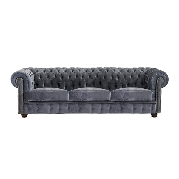 Pilka sofa Max Winzer Norwin Velvet, 200 cm