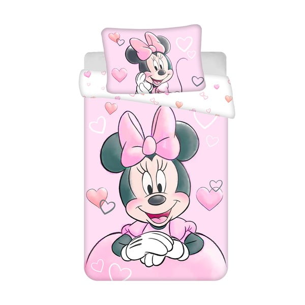 Vaikiška patalynė iš medvilnės vaikiškai lovai 100x135 cm Minnie – Jerry Fabrics