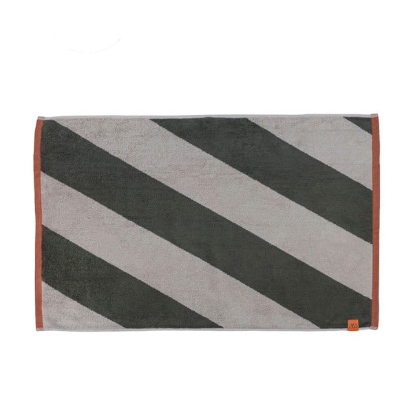 Iš organiškos medvilnės vonios kilimėlis khaki spalvos 50x80 cm Diagonal – Mette Ditmer Denmark