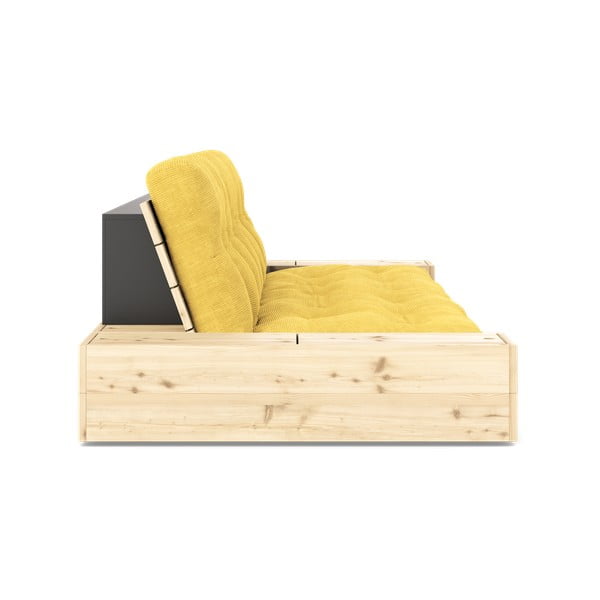 Sulankstoma sofa iš kordinio velveto geltonos spalvos 244 cm Base – Karup Design-image-3