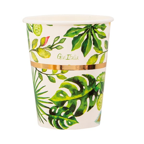 8 popierinių puodelių rinkinys GiviItalia Golden Jungle, 250 ml