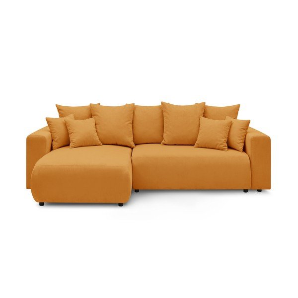 Geltonos spalvos dvipusė kampinė sofa-lova Bobochic Paris Envy-image-3