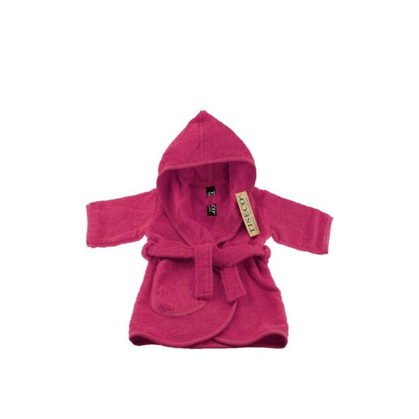 Tamsiai rožinis medvilninis kūdikių chalatas 0-12 mėn. dydžio - Tiseco Home Studio