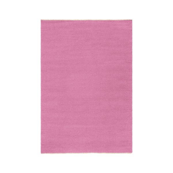 Rankų darbo rožinės spalvos iš vilnos mišinio kilimas 160x230 cm Row – Jotex