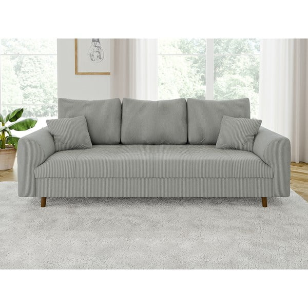 Šviesiai pilkos spalvos iš kordinio velveto sofa 210 cm Ariella – Ropez-image-1