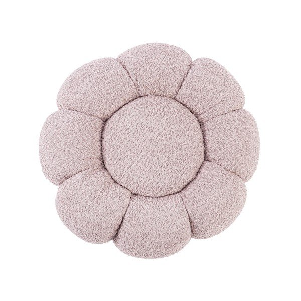 Pilkai rožinės spalvos taburetė iš boucle Florel – Bizzotto-image-2