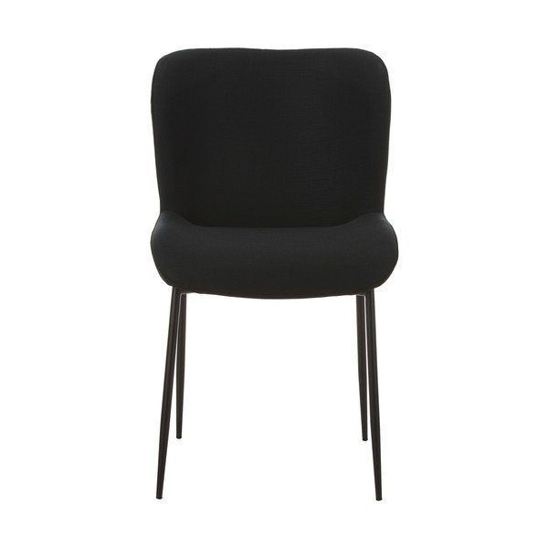 Juoda minkšta kėdė su aksominiu paviršiumi Westwing Collection Tess-image-2