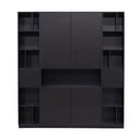 Iš pušies masyvo modulinė knygų spinta juodos spalvos 190x210 cm Finca – WOOOD