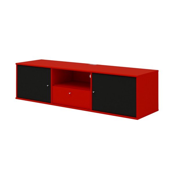 Raudona TV spintelė su juodomis detalėmis Mistral 232-image-3