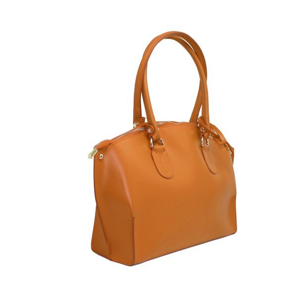 Ruda odinė rankinė Lampoo Kajio-image-2