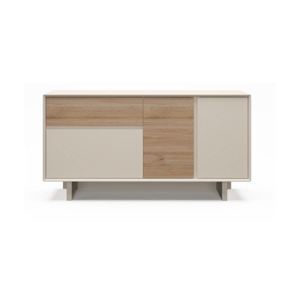 Smėlio spalvos/natūralios spalvos šoninė spintelė iš ąžuolo 146x76x45 cm Carpi – Marckeric