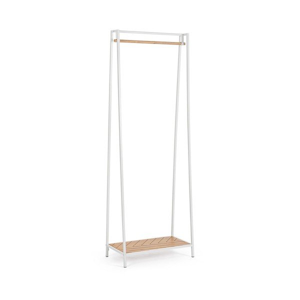 Baltos spalvos/natūralios spalvos iš plieno drabužių kabykla 63x180x34 cm Haldor – Yes Everyday
