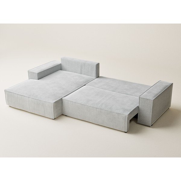 Šviesiai pilkos spalvos sulankstoma/su sandėliavimo vieta kampinė sofa iš šenilinio audinio (su kairiuoju kampu/su gultu) Maze – Maison de Rêve-image-3
