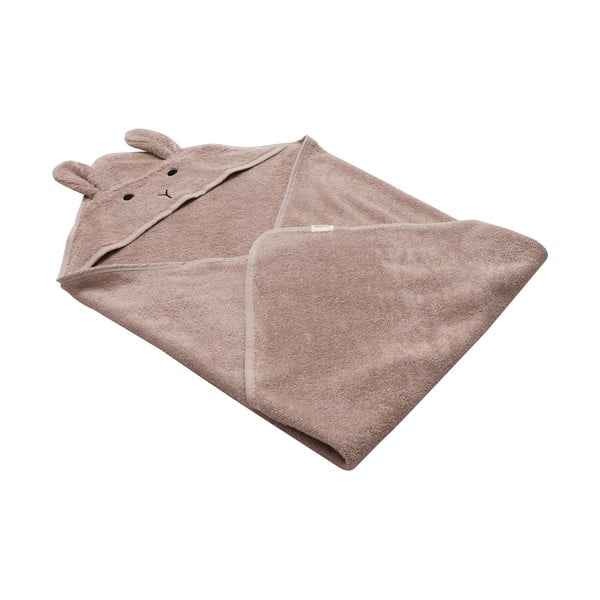 Iš medvilnės vaikiškas rankšluostis su gobtuvu rožinės spalvos/rudos spalvos 75x75 cm Rabbit – Kindsgut