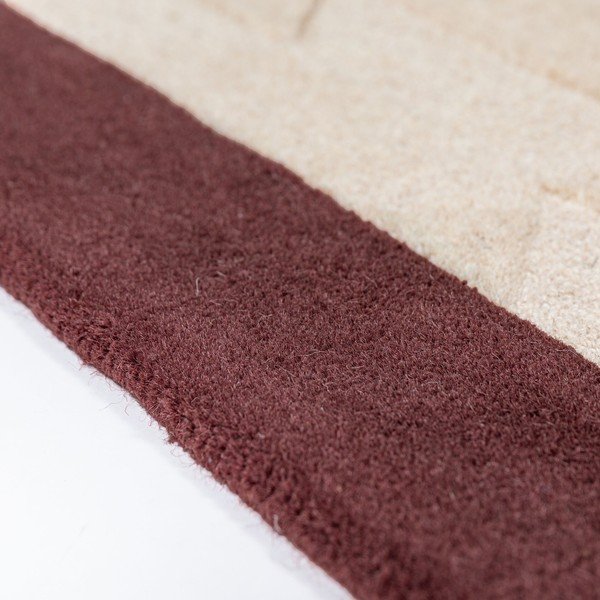 Rankų darbo bordo spalvos/natūralios spalvos iš vilnos kilimas 120x170 cm Apex Border Wool – Flair Rugs-image-3