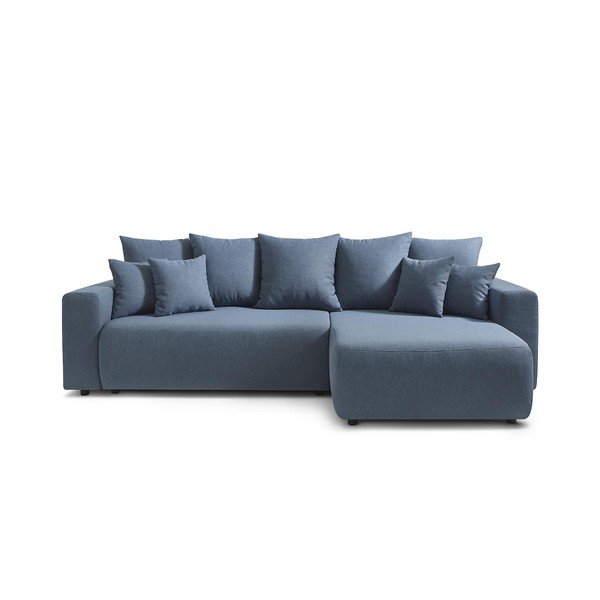 Mėlyna dvipusė kampinė sofa-lova Bobochic Paris Envy-image-3