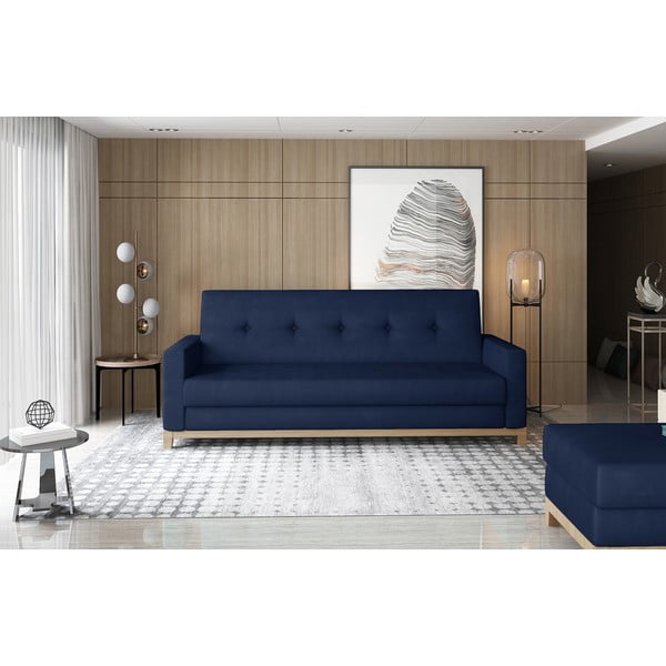 Tamsiai mėlynos spalvos iš velveto sulankstoma/su sandėliavimo vieta sofa 216 cm Selene – ELTAP-image-1