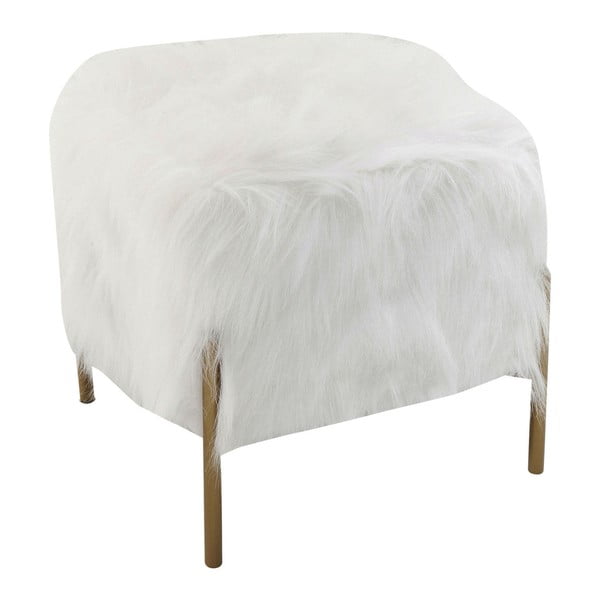 Balta kvadratinė taburetė "Kare Design Fur