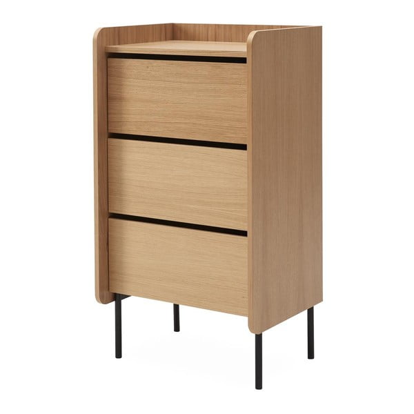 Aukšta natūralaus ąžuolo dekoro komoda 60x108,5 cm Wrap - Bonami Selection-image-2