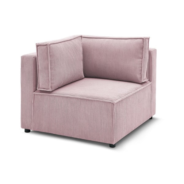 Modulinė sofa šviesiai rožinės spalvos iš kordinio velveto (kintama) Nihad modular – Bobochic Paris