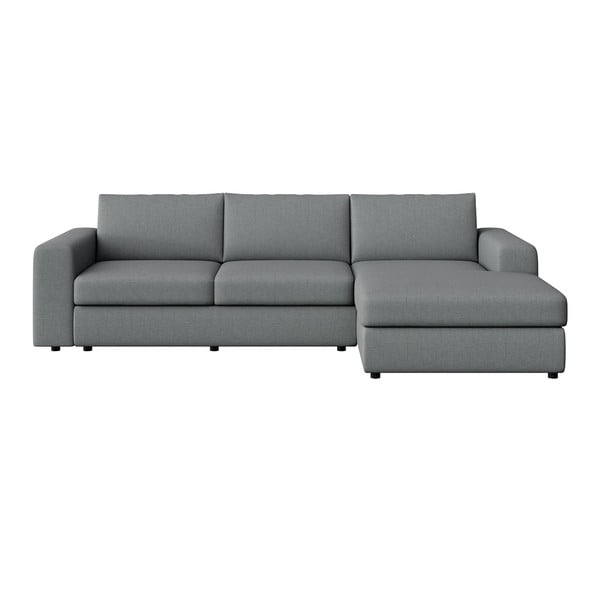 Pilkos spalvos kampinė sofa (su dešiniuoju kampu/su gultu) Baga – Rodier