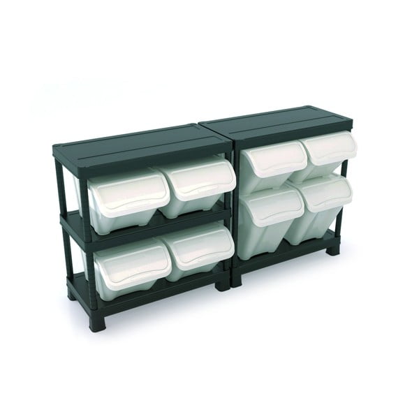 Iš plastiko daiktadėžė baltos spalvos su dangčiu 55x39x32 cm All In Box – KIS-image-1