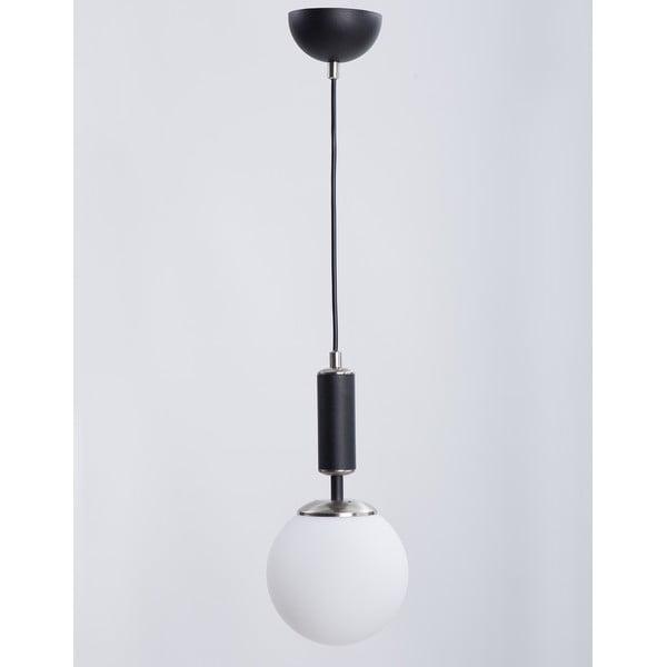 Kabantis šviestuvas baltos spalvos/juodos spalvos ø 15 cm su stiklo gaubtu Hector – Squid Lighting