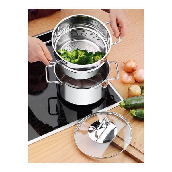 Nerūdijančio plieno puodas makaronams su dangčiu WMF Cromargan® Mini, ⌀ 18 cm-image-2