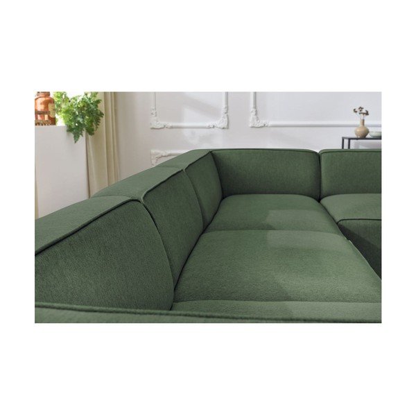 Žalios spalvos modulinė kampinė sofa (su dešiniuoju kampu/„U“ formos) Megeve – Bobochic Paris-image-3