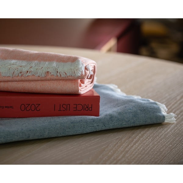 Mėlynas medvilninis pledas Euromant Summer Linen, 140 x 180 cm-image-1