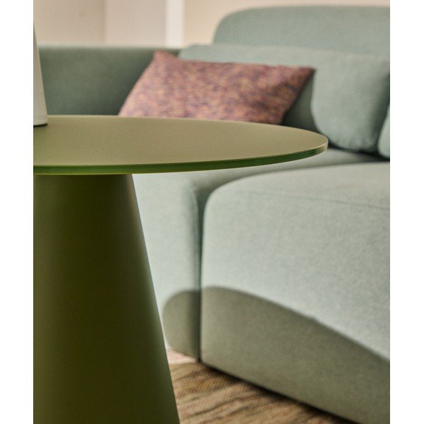 Apvalios formos šoninis stalas su stikliniu stalviršiu ø 50 cm Wilshire – Kave Home-image-2