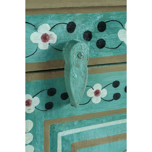 Žalios spalvos iš mango masyvo spintelė 87x152x38 cm Prem – Støraa-image-4