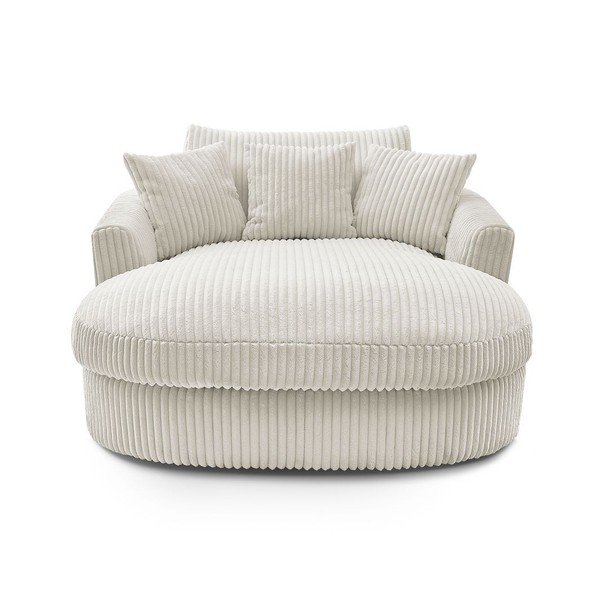 Smėlio spalvos krėslas iš kordinio velveto Belem – Bobochic Paris-image-3