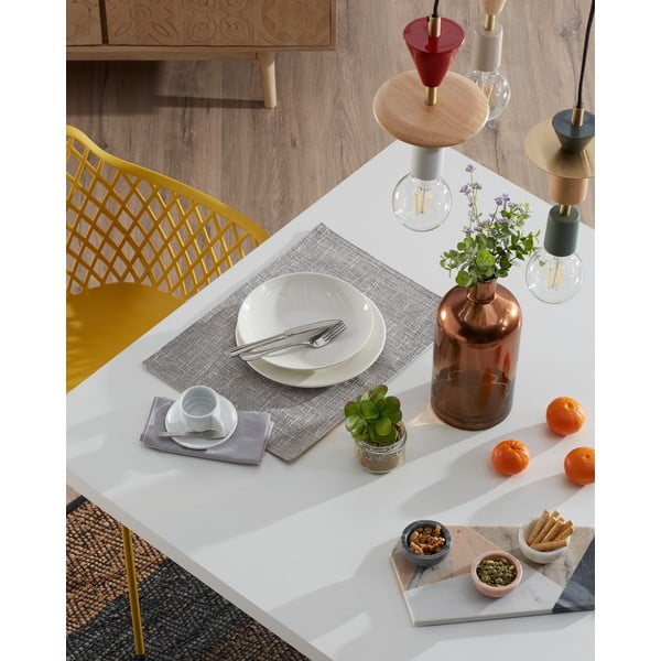 Baltas valgomojo stalas su nerūdijančio plieno pagrindu Kave Home Arya, 160 x 100 cm-image-2