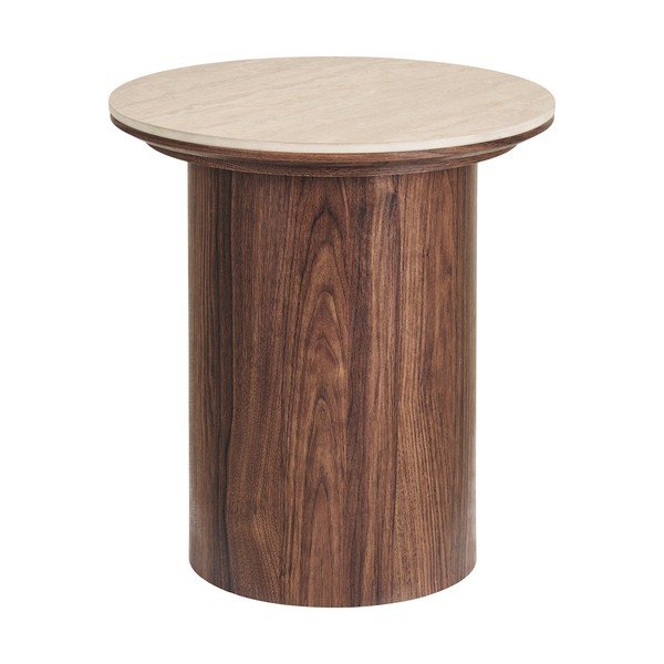 Iš keraminės plokštės apvalios formos šoninis stalas ø 45 cm Delphi – House Nordic-image-4