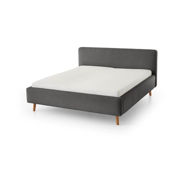 Dvigulė lova antracito spalvos audiniu dengta su sandėliavimo vieta su lovos grotelėmis 160x200 cm Mattis – Meise Möbel
