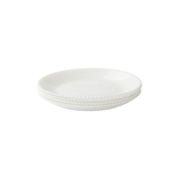 Baltos spalvos desertinės iš stiklo  lėkštės 4 vnt. ø 17,5 cm Alessia – Jotex-image-3