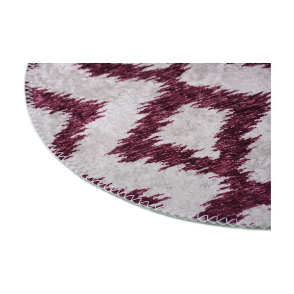 Bordo/baltos spalvos plaunamas apvalus kilimas ø 100 cm - Vitaus-image-2