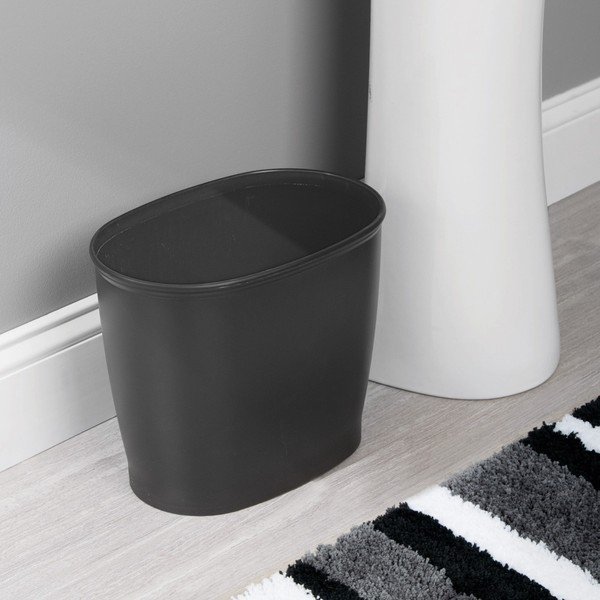 Juoda ovali atliekų dėžė "InterDesign Kent", 5 l-image-1